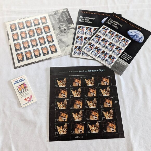 Commemorative Stamp Collection Lucy, Elvis, Moon Landing, Spay/Neuter - Picture 1 of 13